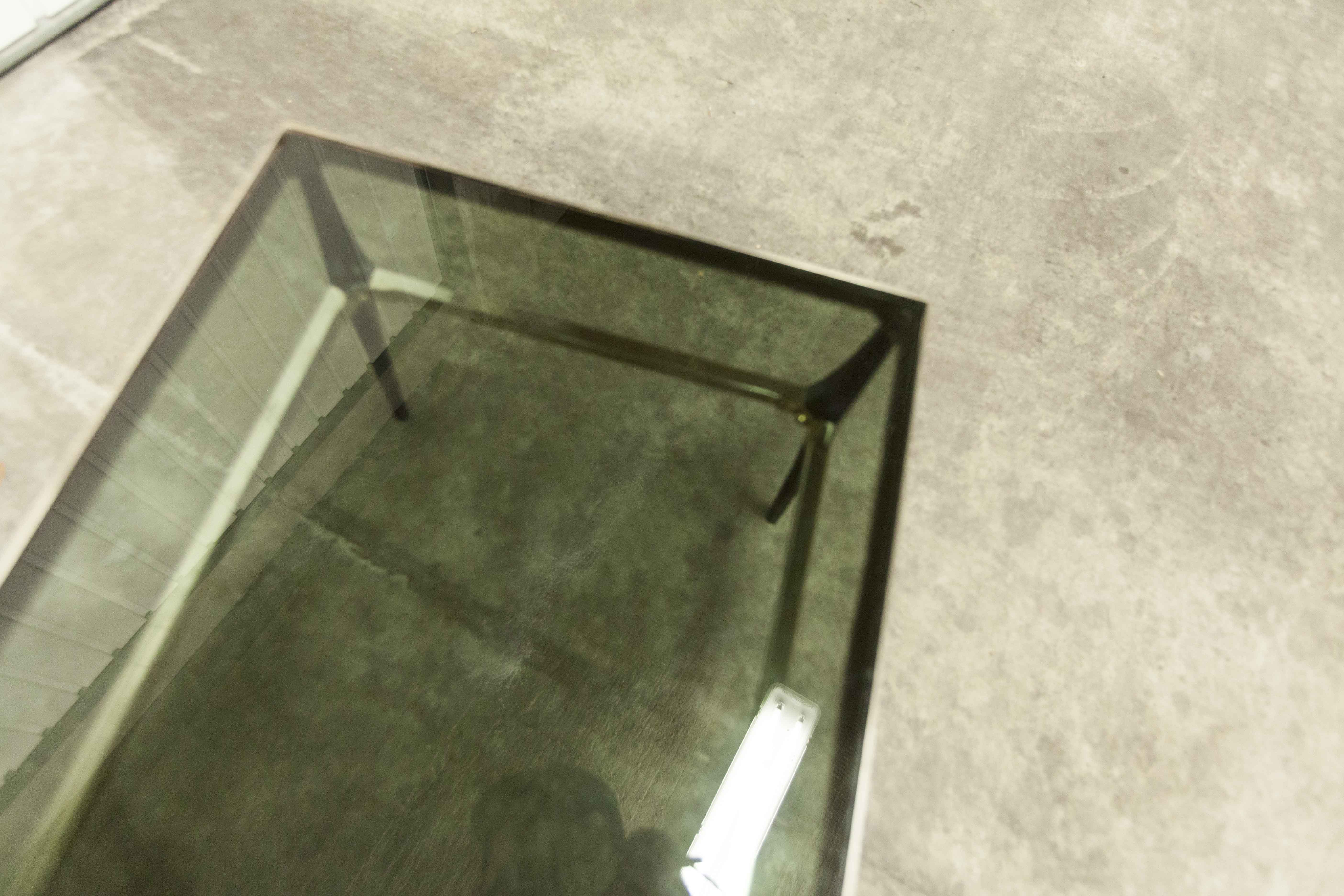 Coffee table Italian design 1960 restored black, chrome and smoked glass