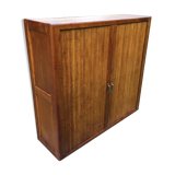 Low cupboard / curtain 1950 vintage blond oak buffet