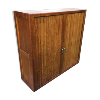 Low cupboard / curtain 1950 vintage blond oak buffet