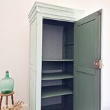 Renovated antique hosiery cabinet - liberty green