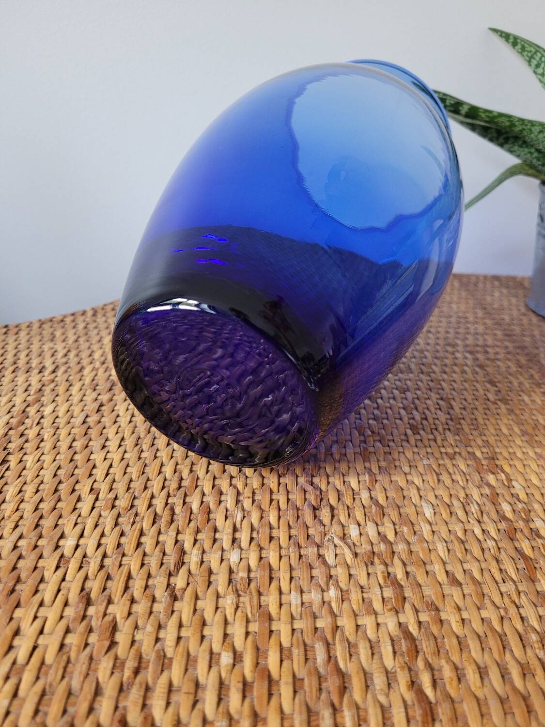 Large cobalt blue glass vase