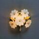 Swedish wall lamp in transparent and white glass shaped like flowers 1960s