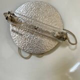 "Les Actuelles" chrome metal arc design pendant light by Lucien Gau, Paris 1960