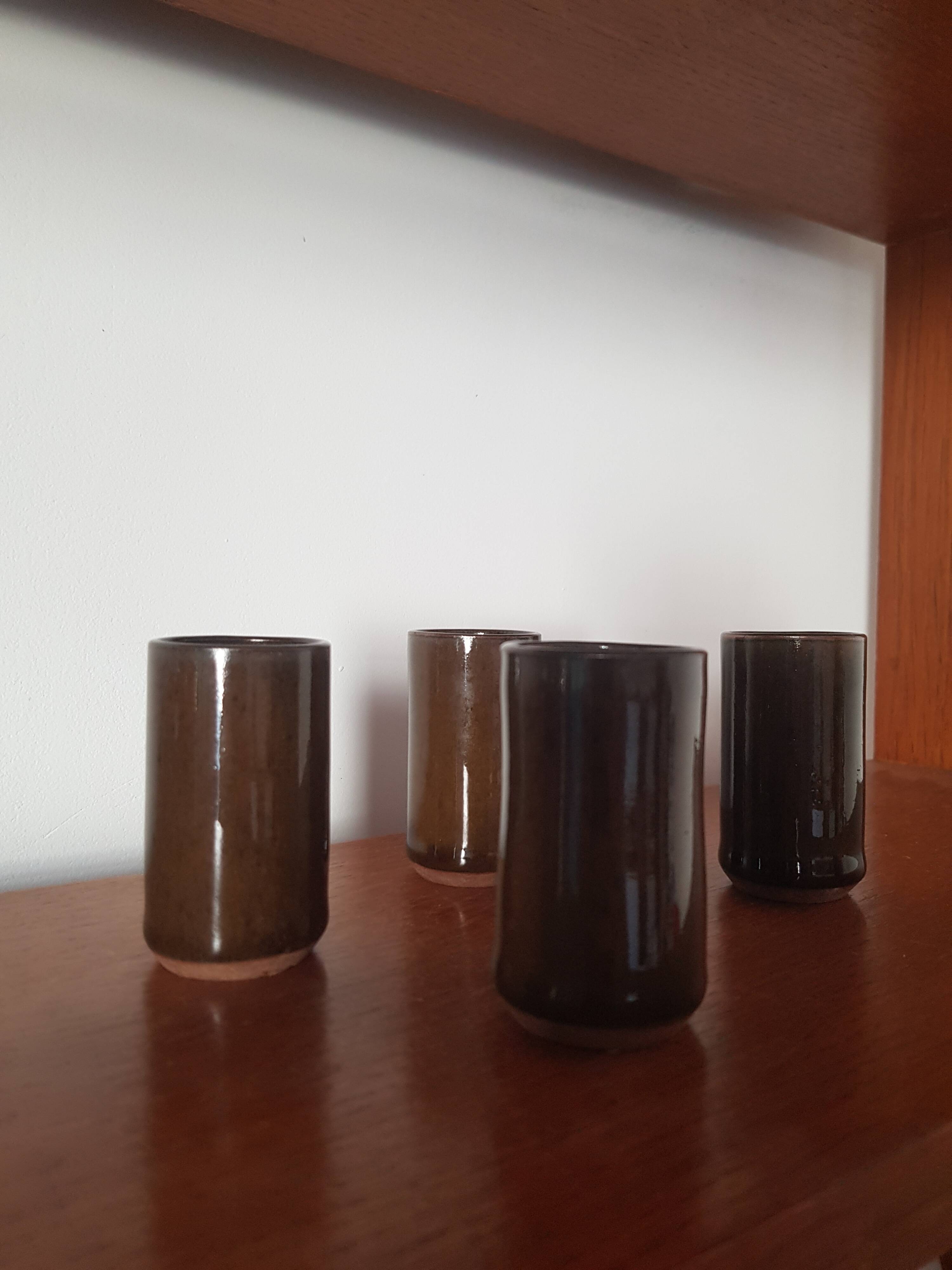 Set of 4 stoneware glasses