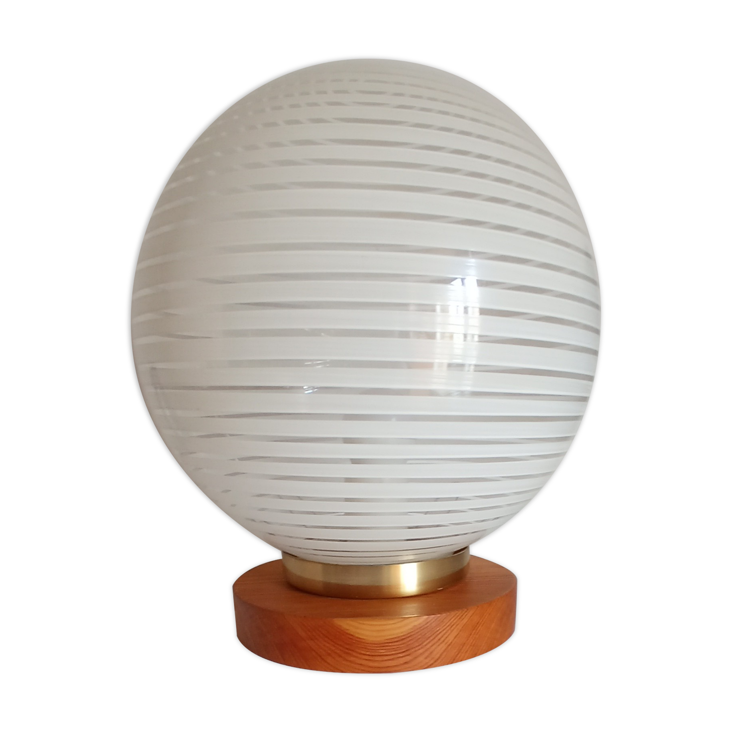 Bedside lamp wood and opaline