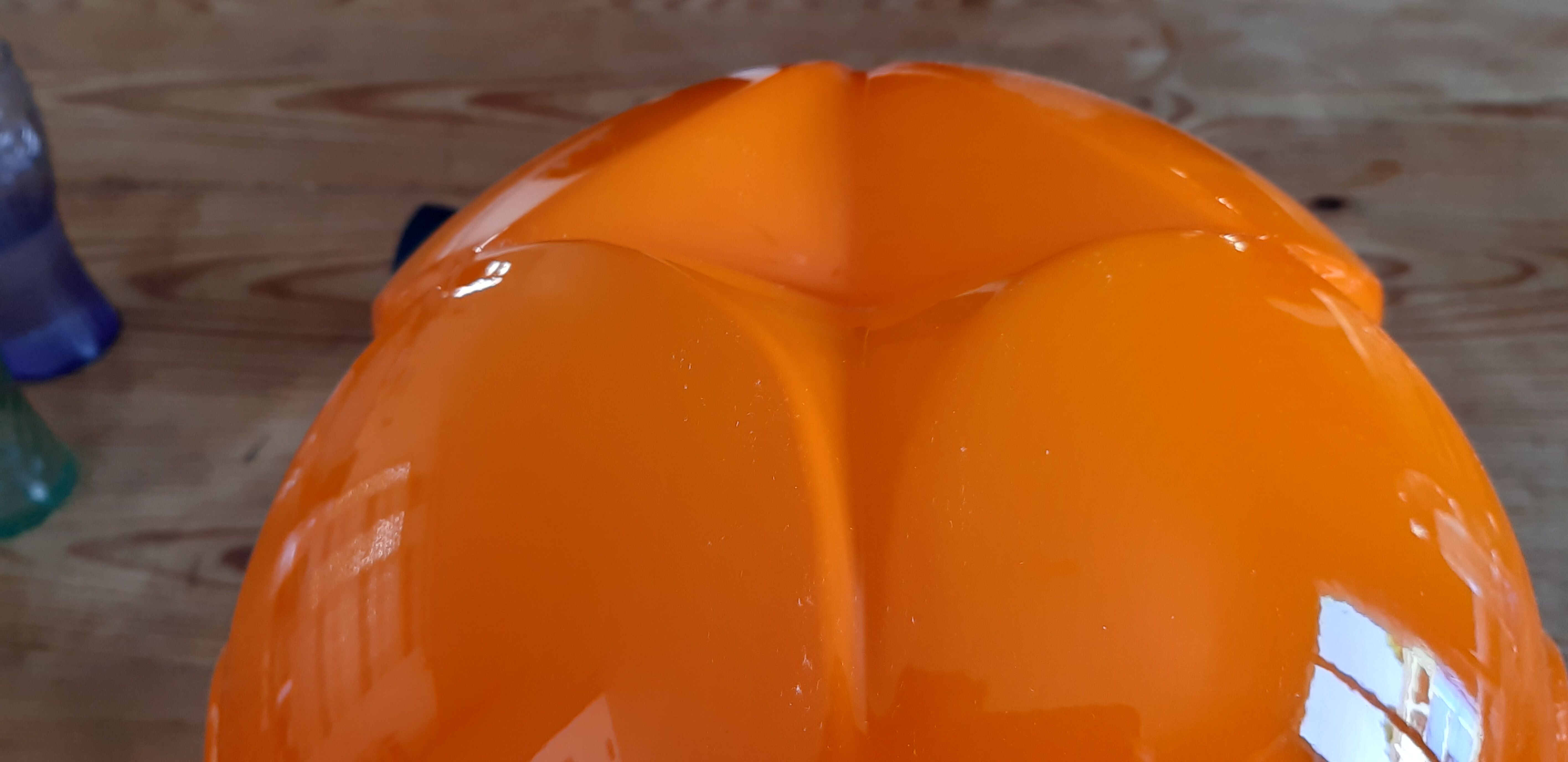 Vintage Putzler pendant lamp in Orange and White Opaline
