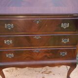 Mahogany-stained beech writing desk with keys H 106 cm