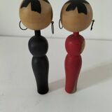 Pair of Japanese Kokeshi dolls - 1950s-1970s