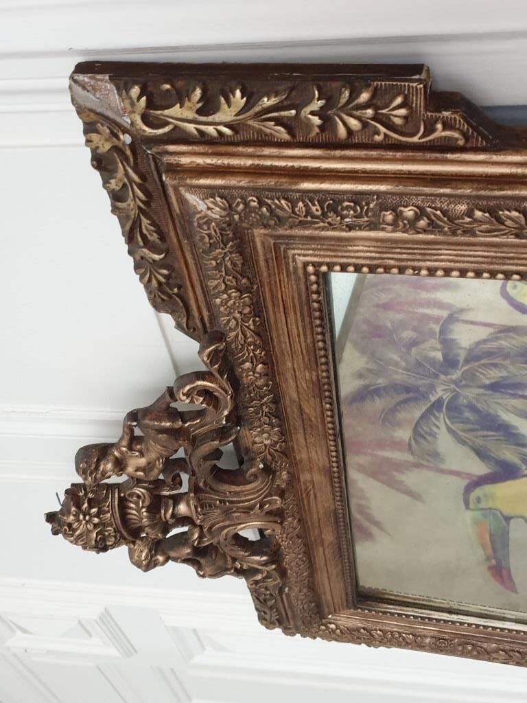 Ancient mirror with pediment 81x122cm