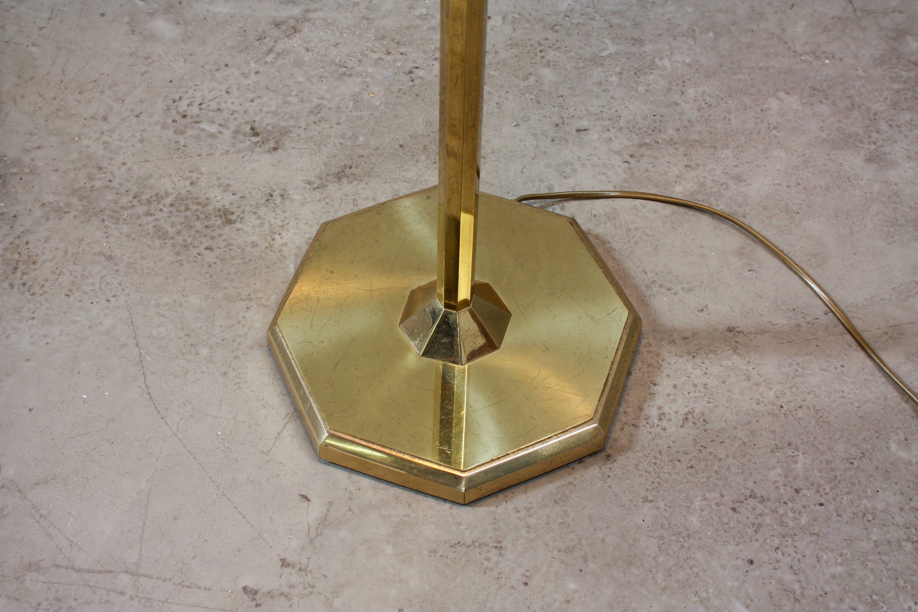 Portuguese solid brass floor lamp, 1970s