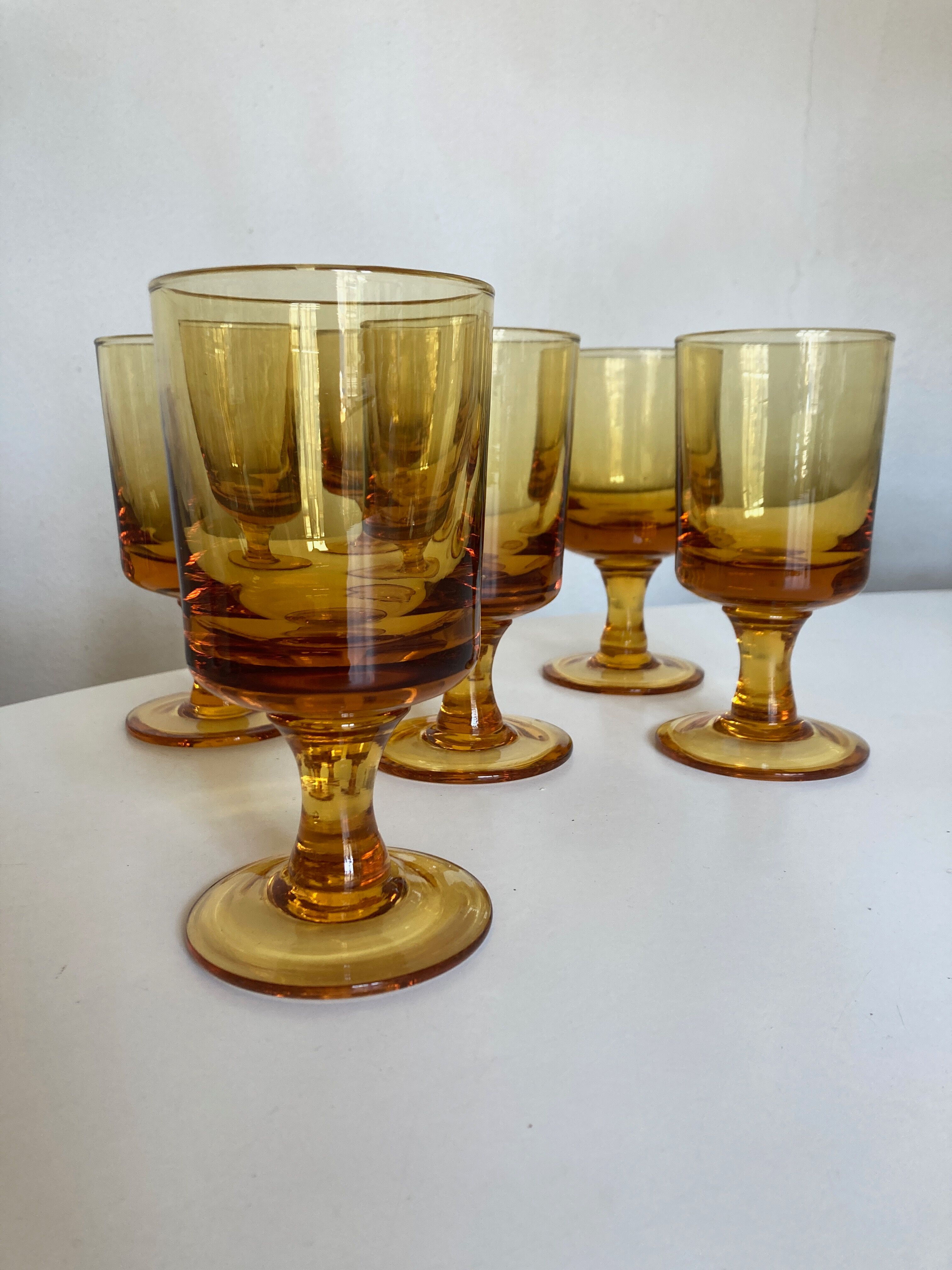 Set of 6 solid glasses 1970