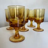 Set of 6 solid glasses 1970