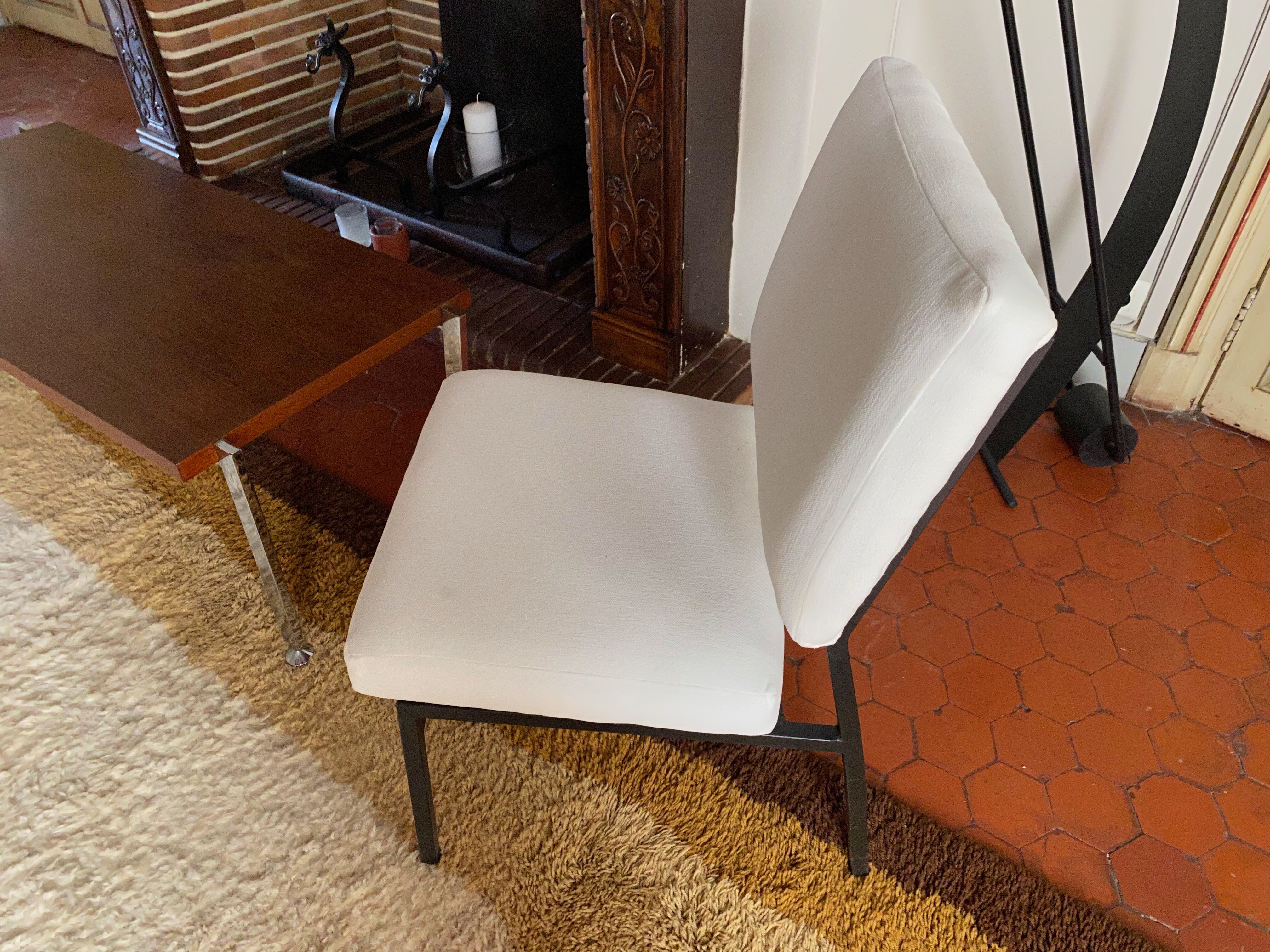 Pair of Paul Geoffroy designer armchairs published by Airborne