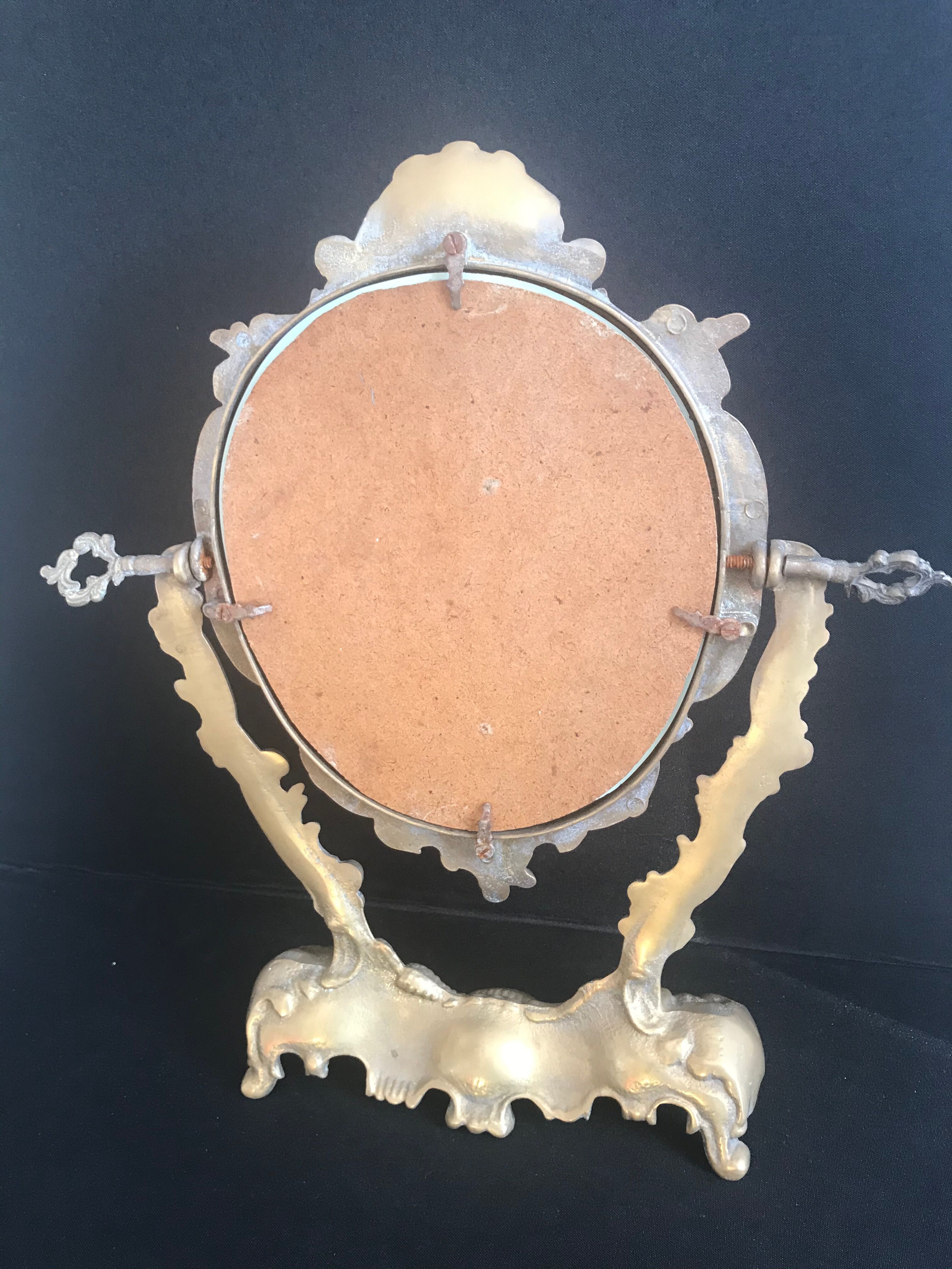 1451 Table mirror - Modern mid-century - Bronze 32x35cm