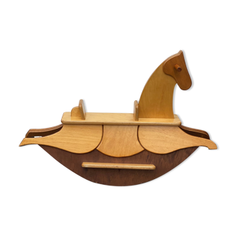 Mixed wood vintage rocking horse