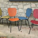 5 vintage skai metal chairs 60 years