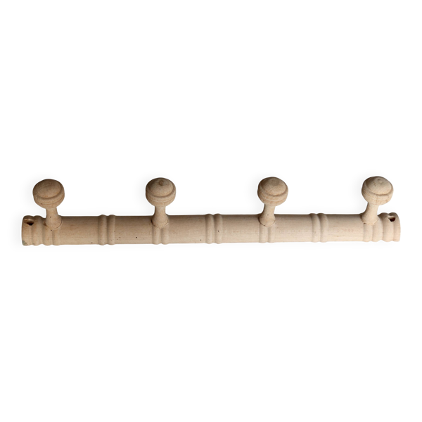 Porte manteau mural vintage en bois brut – Style Art Déco