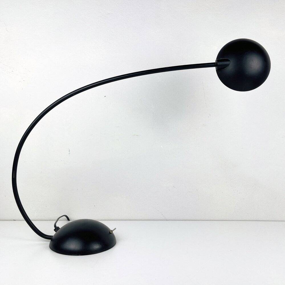 Black Italian desk lamp by C. Zaffaroni Turate, 1980s.