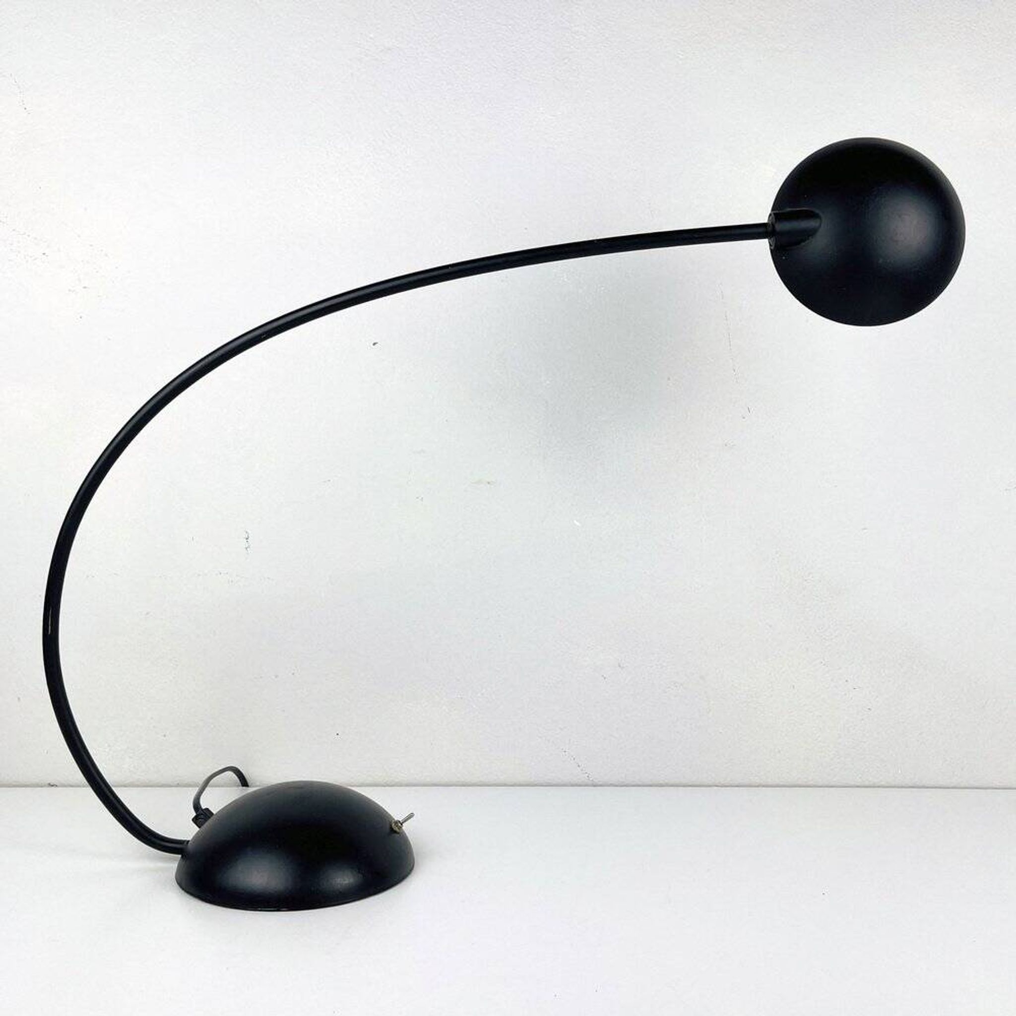 Black Italian desk lamp by C. Zaffaroni Turate, 1980s.