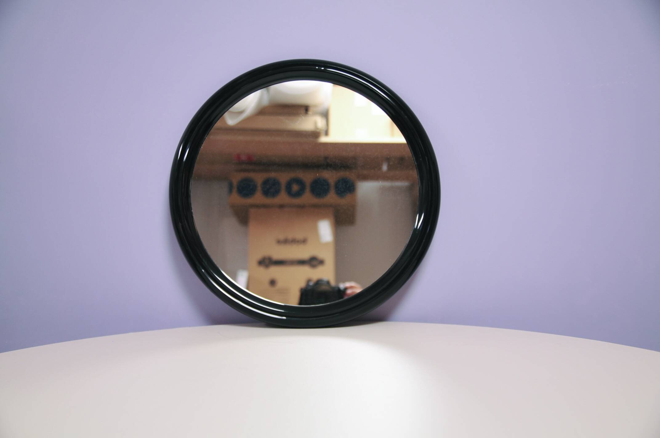 miroir rond noir vintage Tiger