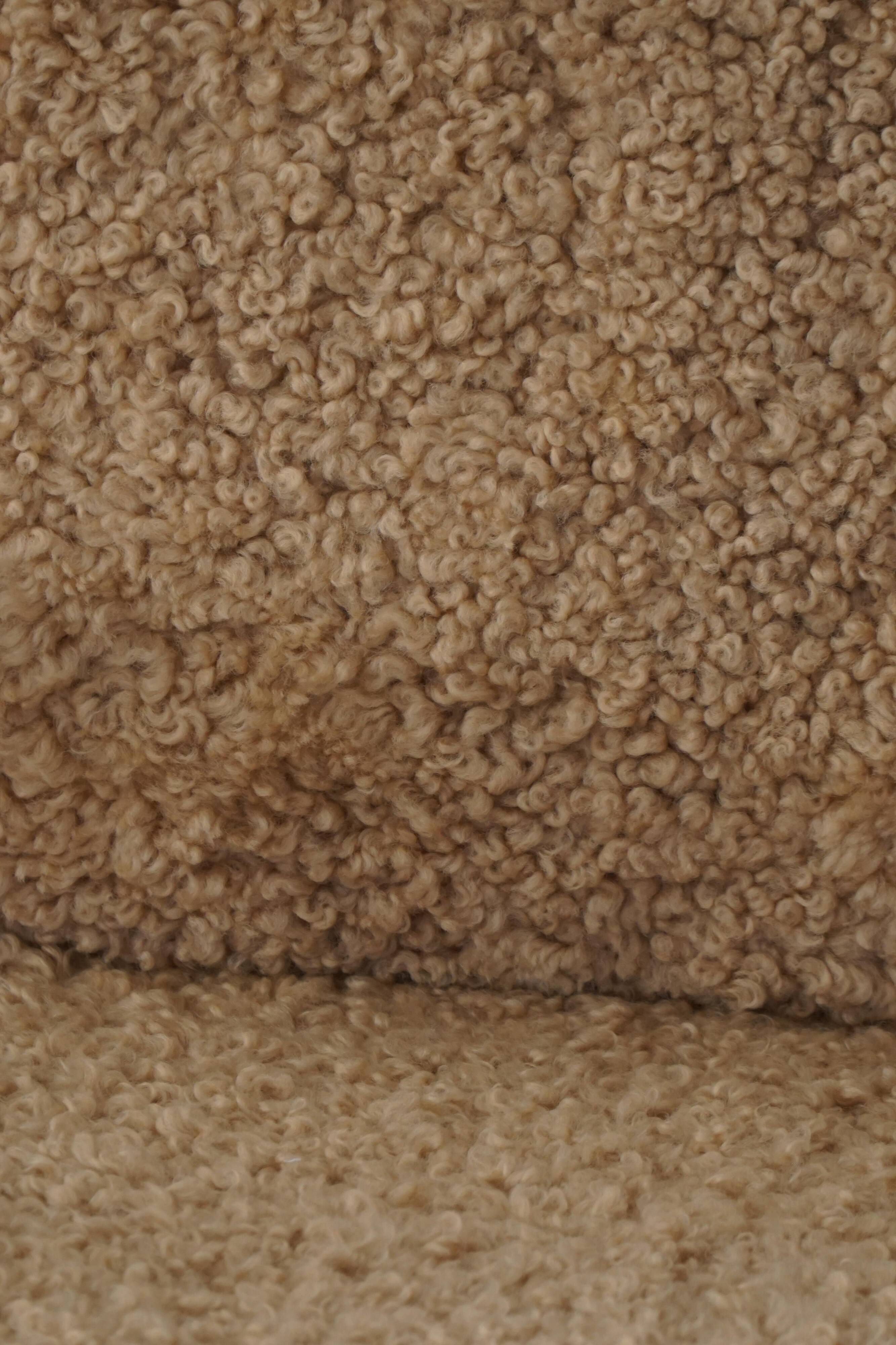 Danish modernist lounge chair in oak and lambswool, Henning Kjærnulf, 1960s