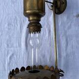 Vintage kerosene lamp copper wall light