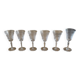 Set of six Bayel crystal stemmed glasses