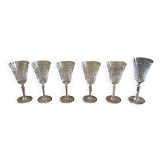 Set of six Bayel crystal stemmed glasses