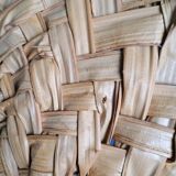 Heart fan in vintage woven palm leaves