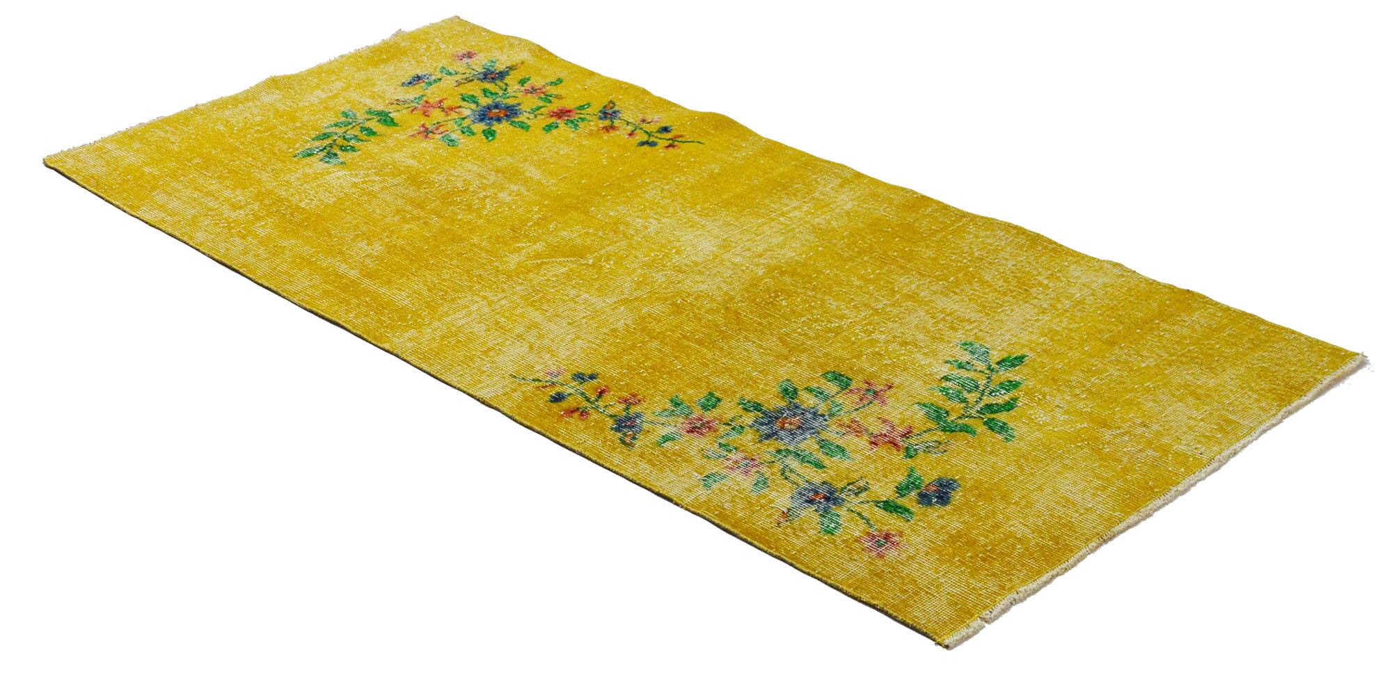 ONE-OF-A-KIND TURKISH HANDWOVEN VINTAGE RUG - RUSTIC VINTAGE CHARM 203X 93