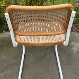 Cesca chair b32 model in white and wood by Marcel Breuer
