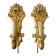 Pair of vintage gilded wood electric wall sconces
