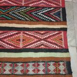 Tapis kilim berbère rouge multicolore en laine 100x200cm