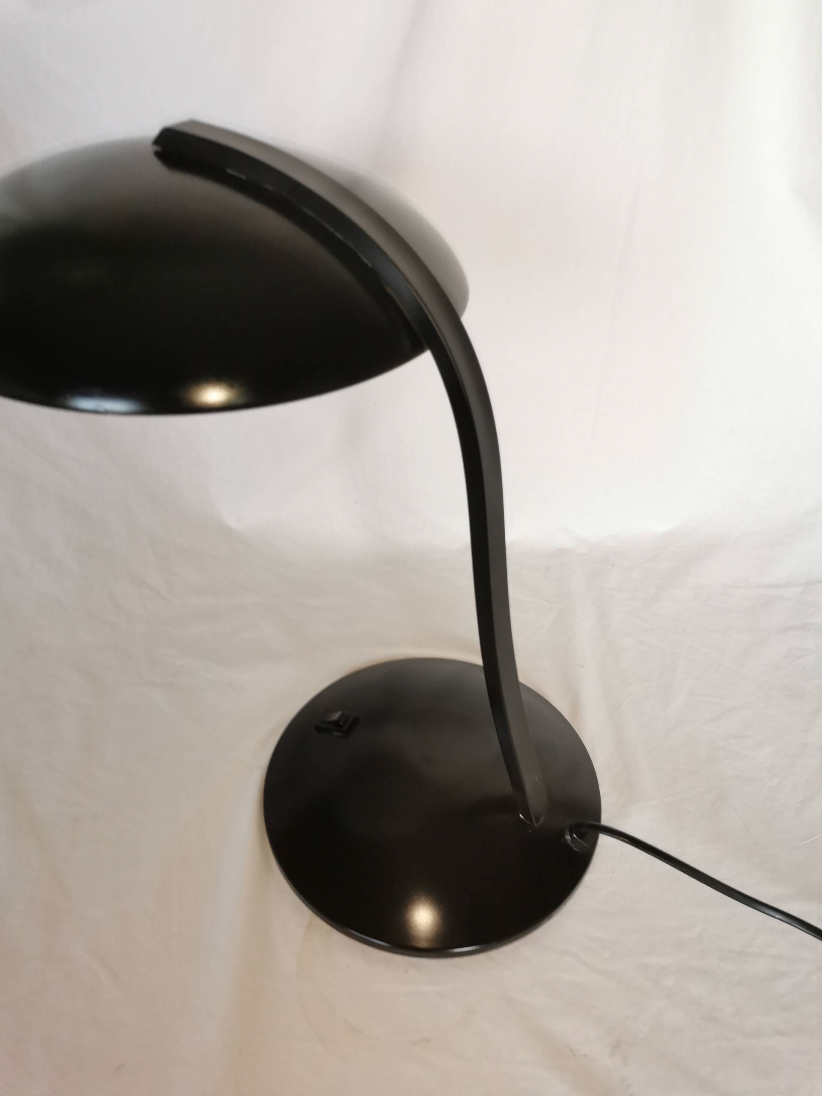Mushroom lamp in black lacquered steel model Z290, Veneta Lumi, Italy, 1980