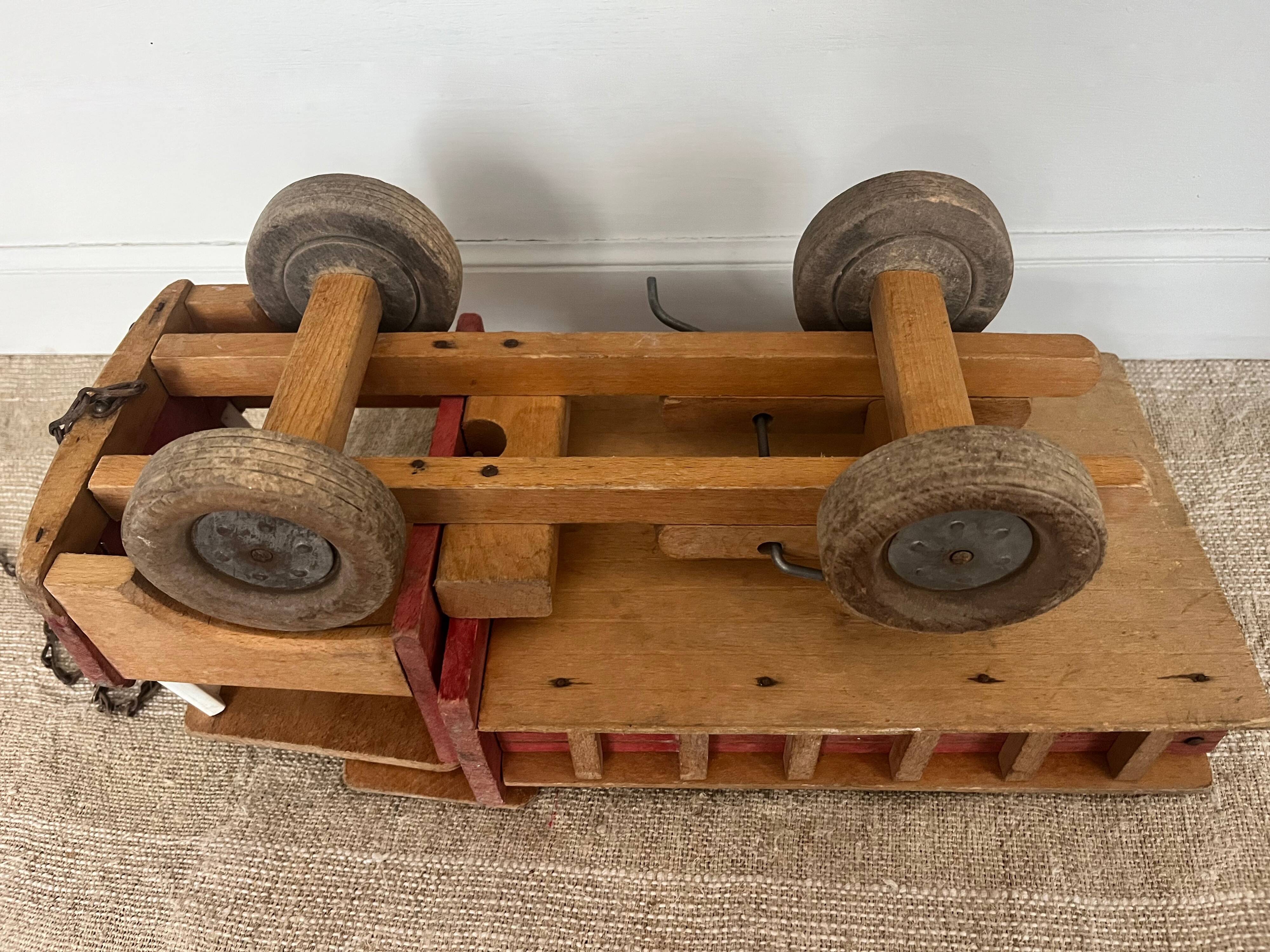 Vintage toy: wooden dump truck Dejou