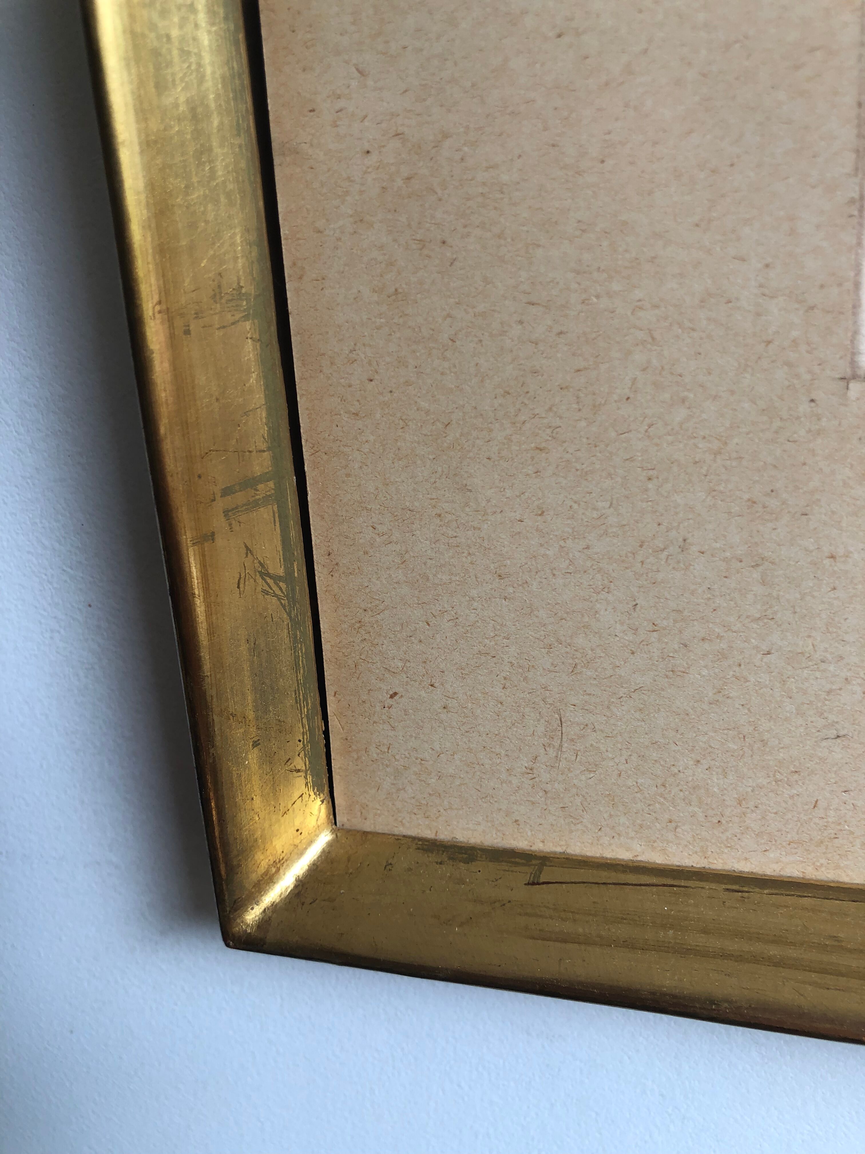 Framed watercolor seaside house