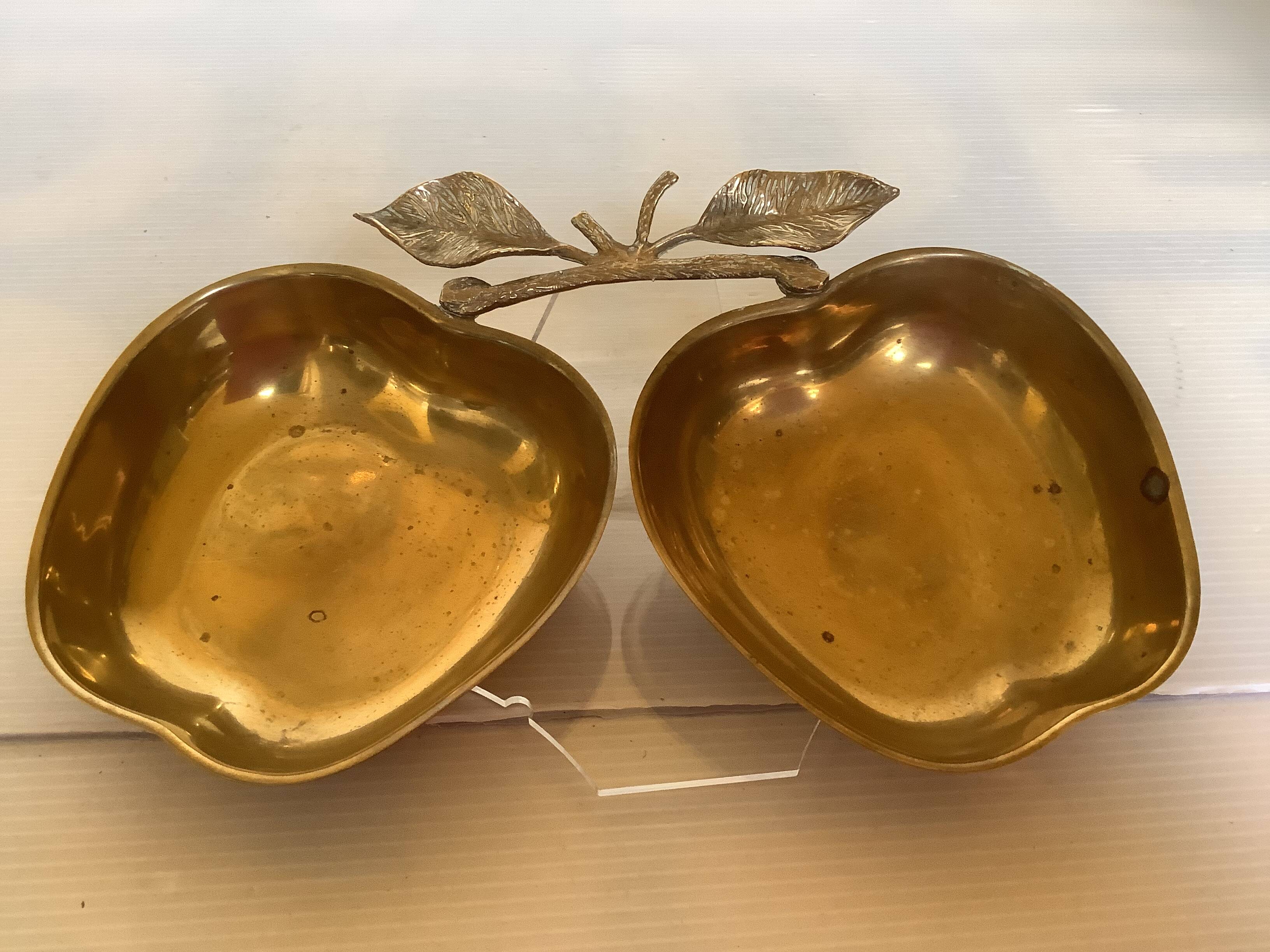 Double brass apple tray
