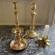 Pair of torch candle holders in chiseled gilded bronze XIXEME