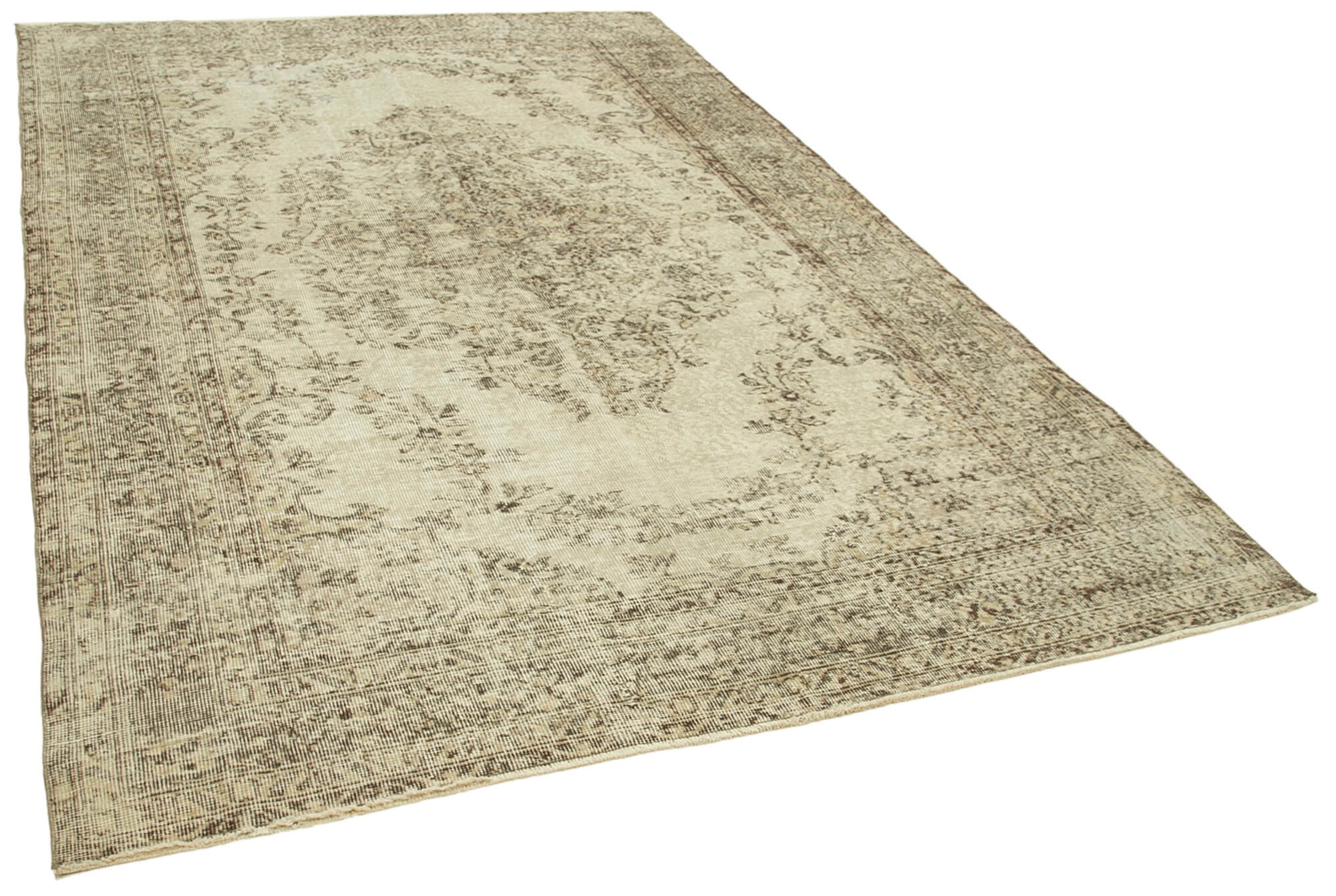 Hand-knotted unique turkish beige rug 200 cm x 300 cm