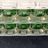 6 stemmed cups in emerald green, Cavalier Luminarc France