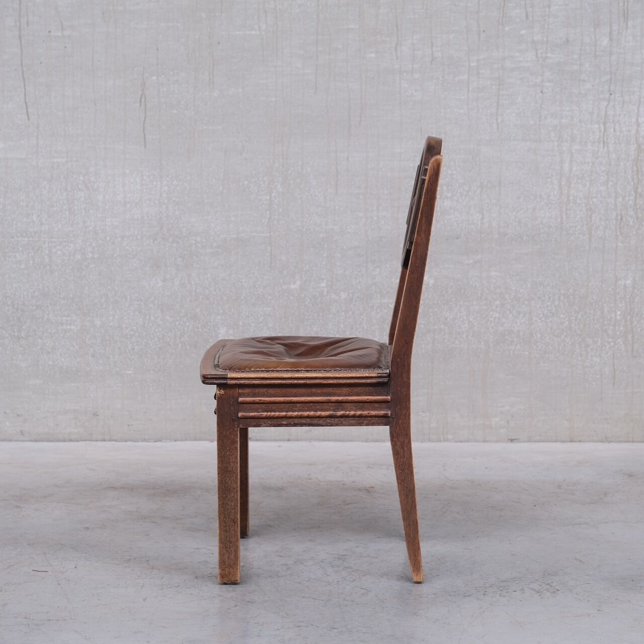 6 French deco oak dining chairs