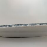 Plat ancien ovale bleu et blanc