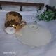 Vintage moka service in gilded porcelain for coffee, 1950s-1970s.