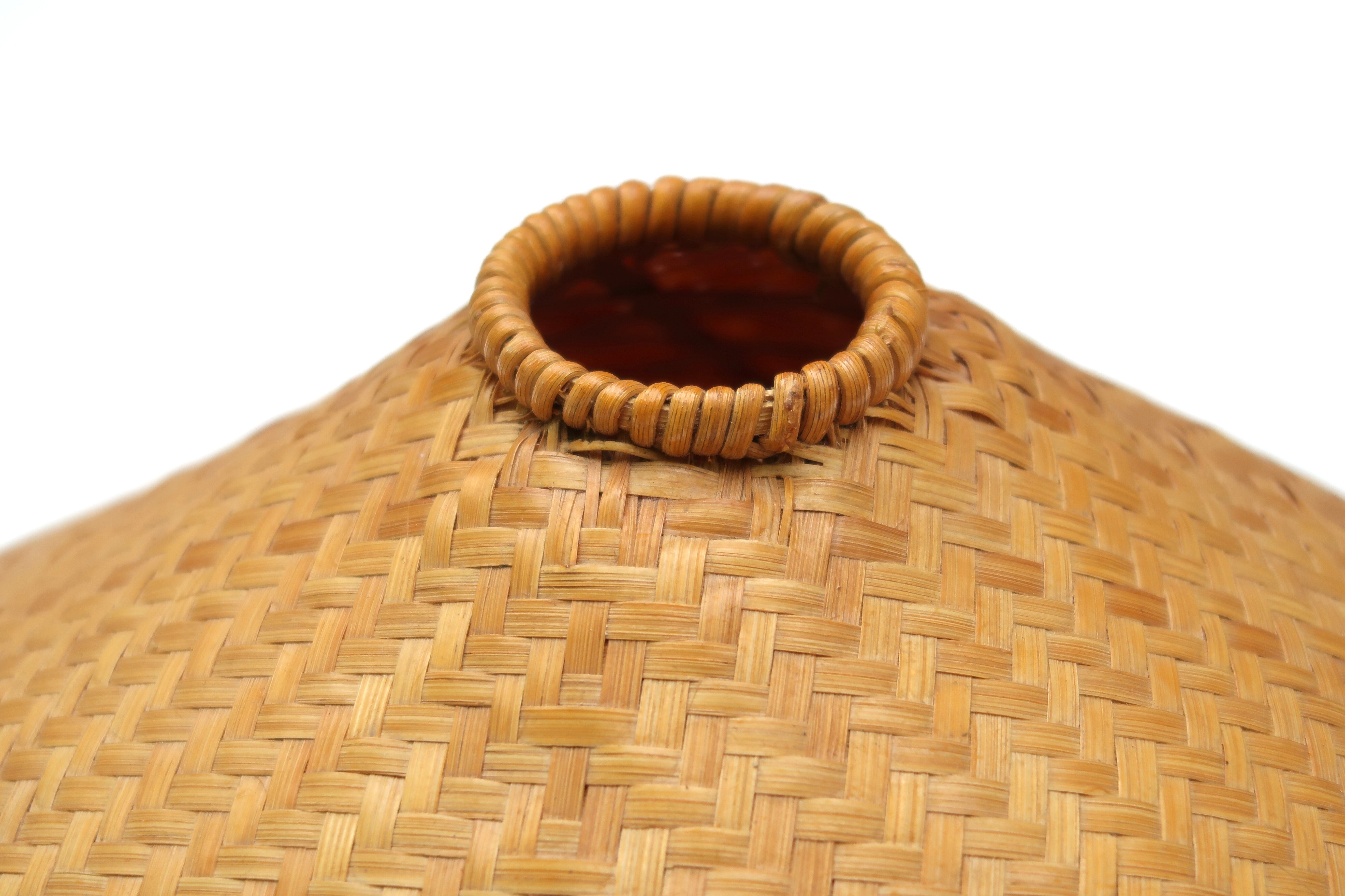70s wicker pendant light