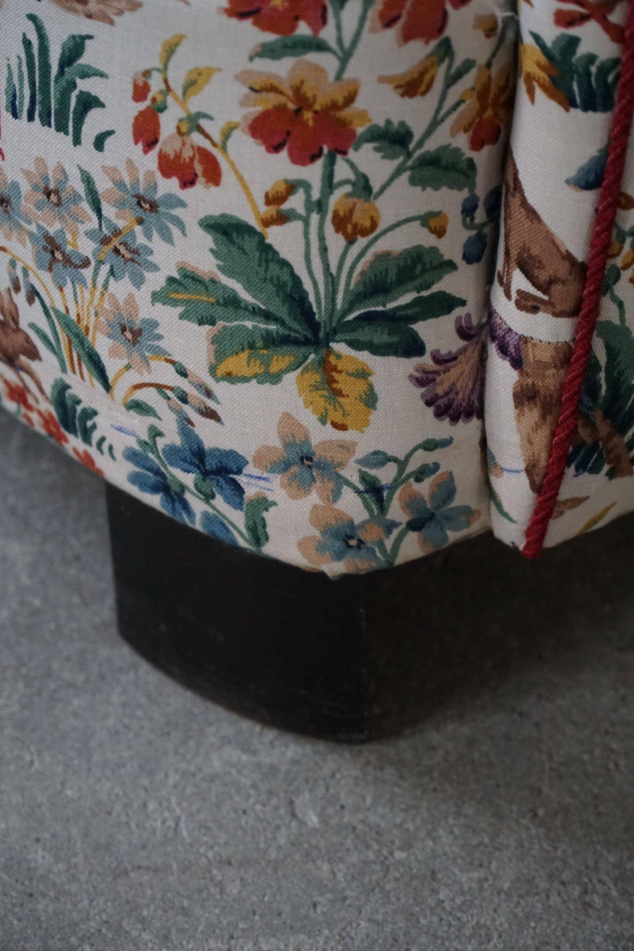 Set of curved Danish club chairs from the mid-century, Viggo Boesen style, 1940s.