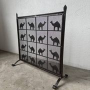 Wrought iron fireplace screen Les Marolles 1950