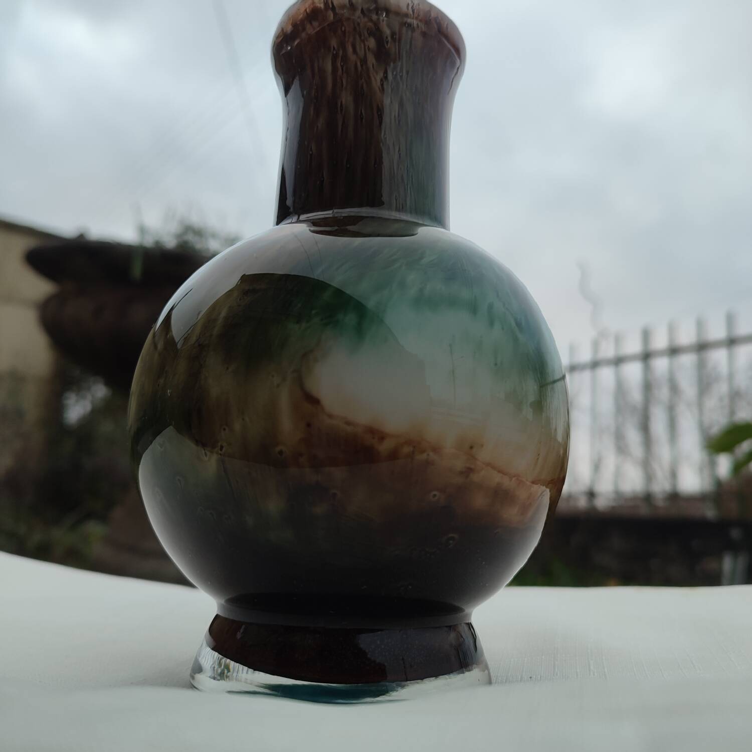 Murano glass ball vase