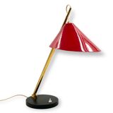 Mid-century red table lamp, Lumen Italy 1960s