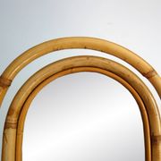 Miroir psyché osier tressé et bambou, années 70/80