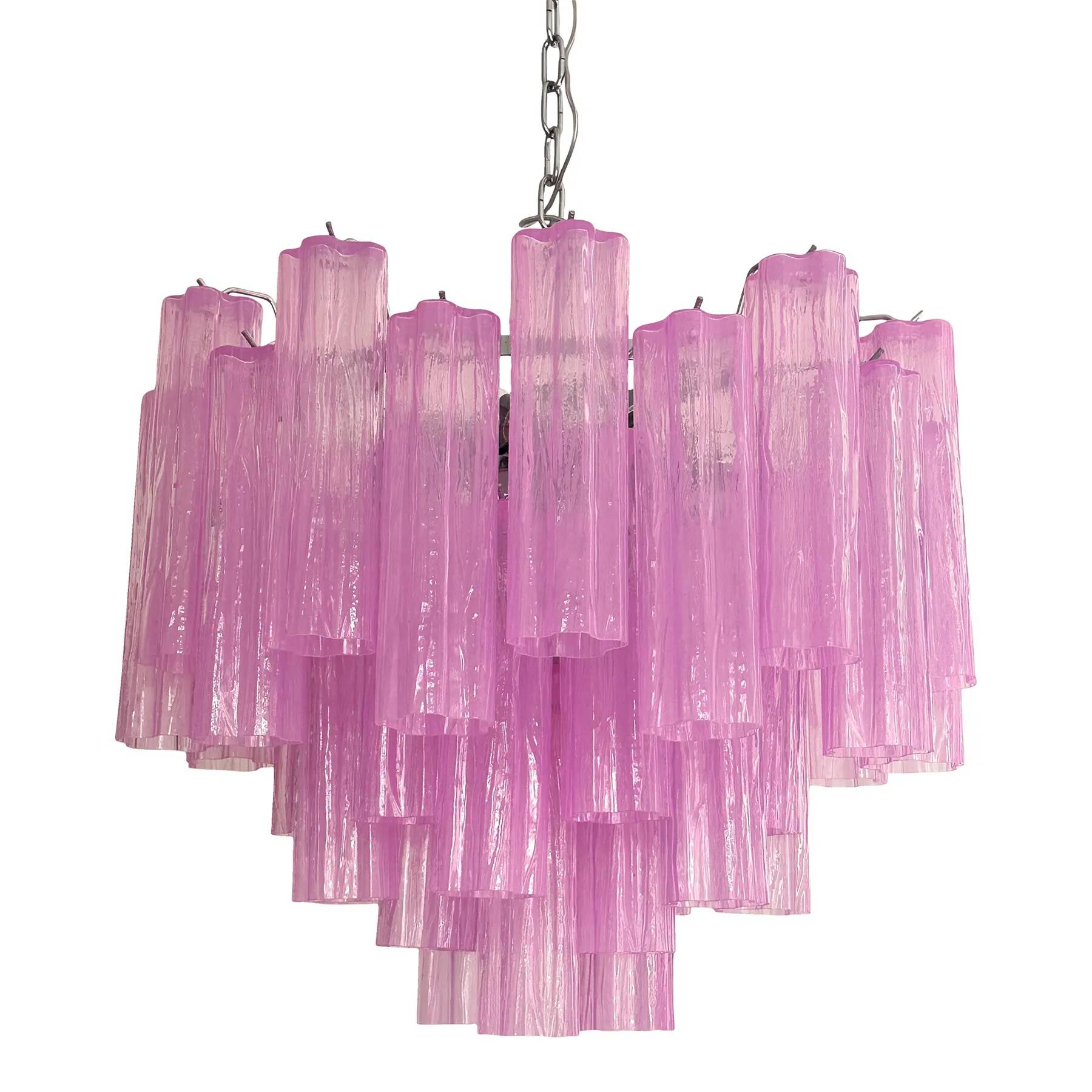 Spectacular Clear “Tronchi” Murano Glass Chandelier D60